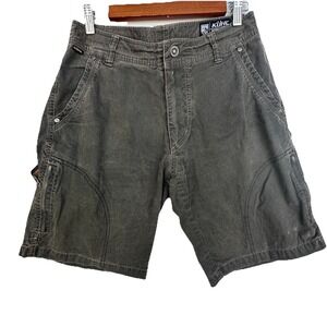 KUHL MEN'S RAMBLR 10" Stretch Patina Dyed Olive Sz 30 Casual Hiking Cargo Shorts